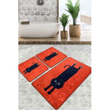 Set covorase de baie, L'essentiel Maison, Comfort, Rosu