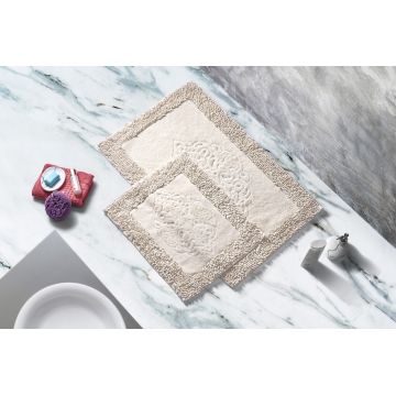 Set covorase de baie, L'essentiel Maison, Cottonkt 000043, Crem