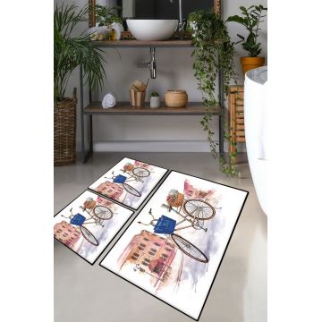 Set covorase de baie, L'essentiel Maison, Dance Street, Poliester, Multicolor