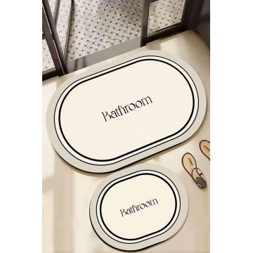 Set covorase de baie, L'essentiel Maison, Farbelle, Ecru