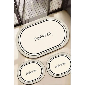 Set covorase de baie, L'essentiel Maison, Farbelle, Ecru