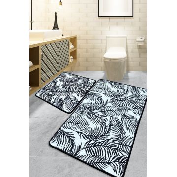 Set covorase de baie, L'essentiel Maison, Frond, Poliester, Multicolor