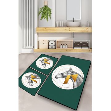 Set covorase de baie, L'essentiel Maison, Horse, Poliester, Multicolor