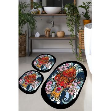 Set covorase de baie, L'essentiel Maison, Lakingo, Poliester, Multicolor