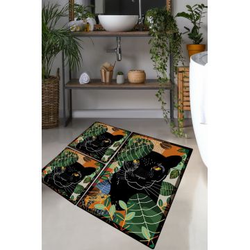 Set covorase de baie, L'essentiel Maison, Schwarz, Poliester, Multicolor