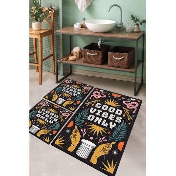 Set covorase de baie, L'essentiel Maison, Snake Trinket, Poliester, Multicolor