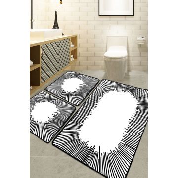 Set covorase de baie, L'essentiel Maison, Somber, Ecru