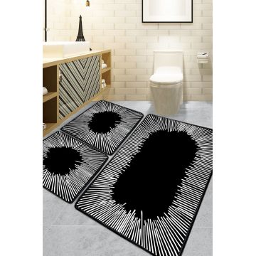 Set covorase de baie, L'essentiel Maison, Somber, Negru