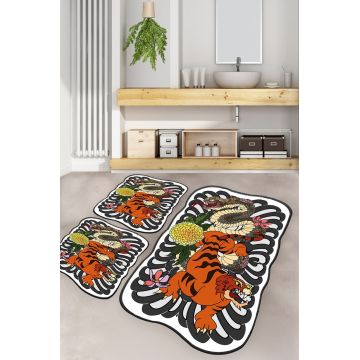 Set covorase de baie, L'essentiel Maison, Wild Animals, Poliester, Multicolor