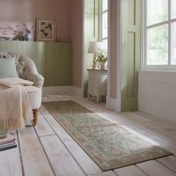 Traversa Una Floral Washable Verde 60x230 cm, Flair Rugs