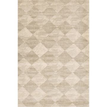 Covor bej din lână 133x190 cm Agnus Checkered – Agnella