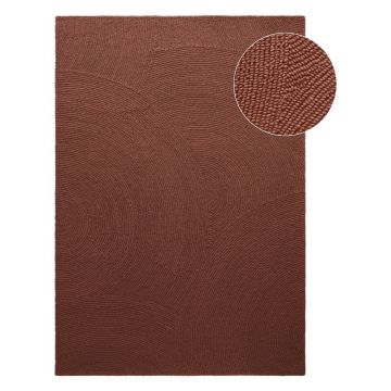 Covor cărămiziu țesut manual din lână 200x300 cm Calmio – Hanse Home