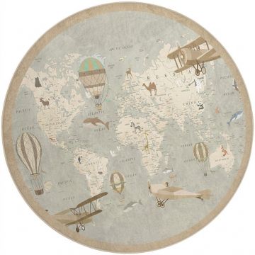 Covor de joacă pentru copii lavabil ø150 cm Vintage World – Mila Home