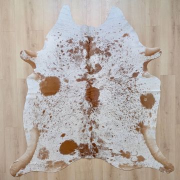 Covor din Piele de Vaca - Alb & Rosu Pestrit (225cm x 225cm) - Default Title