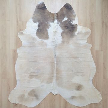 Covor din Piele de Vaca - Bej & Gri Maroniu (235cm x 210cm) - Default Title