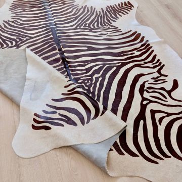 Covor din Piele de Vaca - Imprimeu Zebra (220cm x 190cm) - Default Title