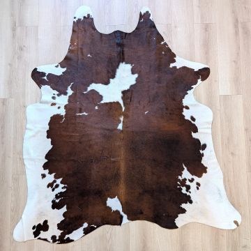 Covor din Piele de Vaca - Maro & Alb (200cm x 180cm) - Default Title