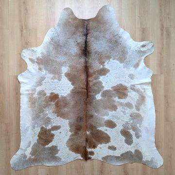 Covor din Piele de Vaca - Maro & Alb (220cm x 210cm) - Default Title