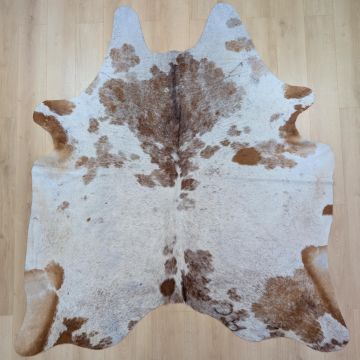 Covor din Piele de Vaca - Maro & Alb (230cm x 205cm) - Default Title