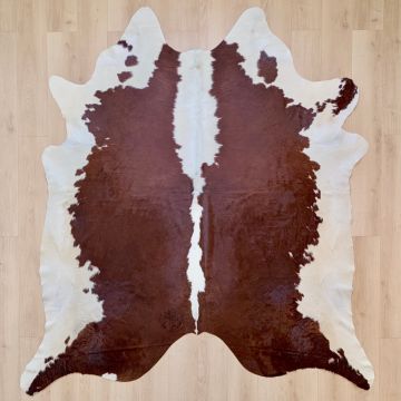 Covor din Piele de Vaca - Maro & Alb (235cm x 225cm) - Default Title