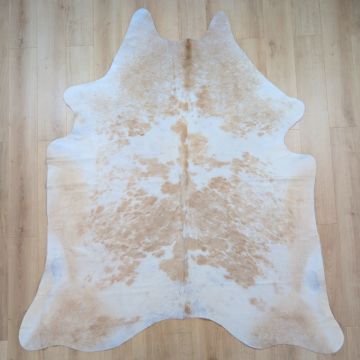 Covor din Piele de Vaca - Maro Deschis & Alb (230cm x 200cm) - Default Title