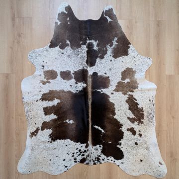 Covor din Piele de Vaca - Maro Inchis & Alb (200cm x 170cm) - Default Title