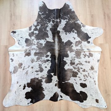 Covor din Piele de Vaca - Maro Inchis & Gri (210cm x 185cm) - Default Title