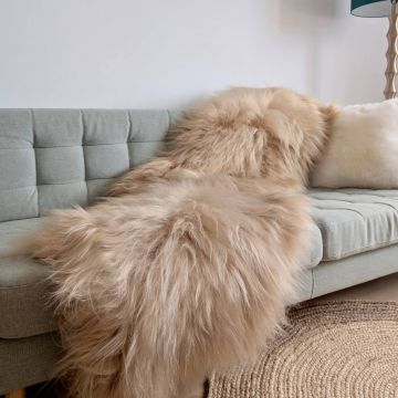 Covor Dublu din Blana de Oaie Islandeza, Cappuccino - Default Title
