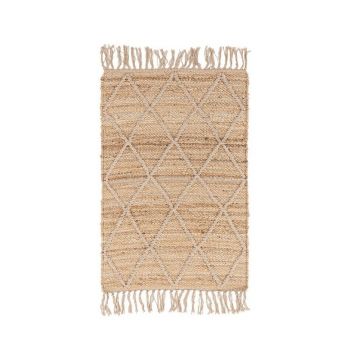 Covor în culoare naturală țesut manual din iută 60x90 cm Shaila – Yes Everyday