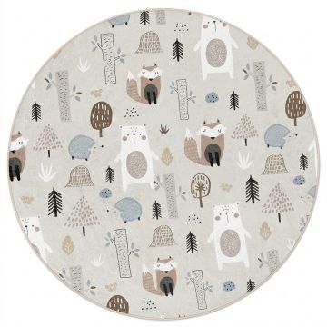 Covor pentru copii lavabil ø120 cm Forest Friends – Mila Home
