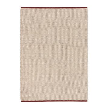 Covor roșu/bej țesut manual din lână 140x200 cm Lenu – noo.ma