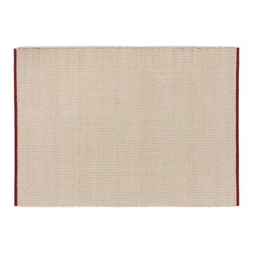 Covor roșu/bej țesut manual din lână 140x200 cm Lenu – noo.ma