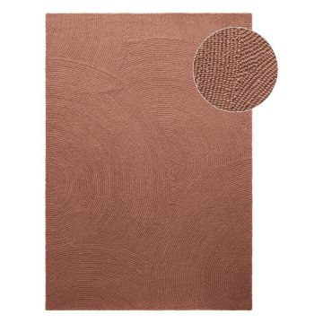 Covor teracotă țesut manual din lână 120x180 cm Calmio – Hanse Home