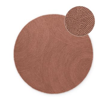 Covor teracotă țesut manual rotund din lână ø 120 cm Calmio – Hanse Home