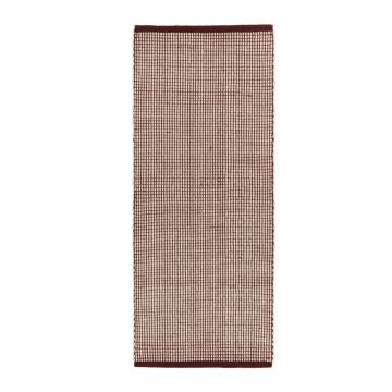 Covor tip traversă burgundy/în culoare naturală țesut manual din lână 80x170 cm Talo – noo.ma