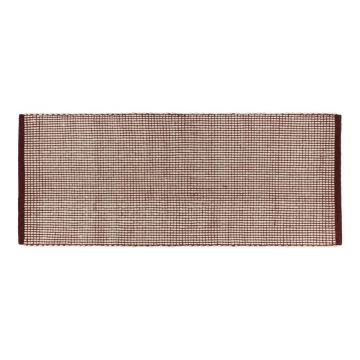 Covor tip traversă burgundy/în culoare naturală țesut manual din lână 80x170 cm Talo – noo.ma
