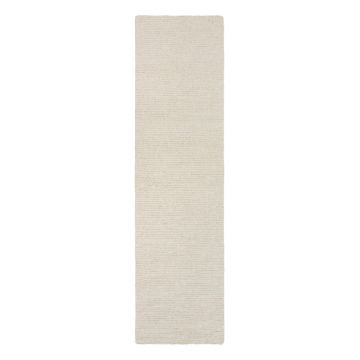 Covor tip traversă fildeș țesut manual din lână 80x230 cm Harris Boucle – Flair Rugs