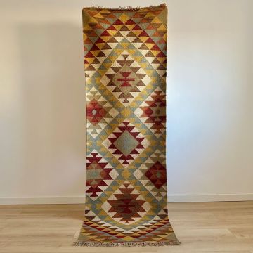 Covor Traversa din Lana - Kilim Kazak - 75 x 240 cm