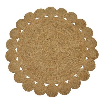 Covor Voni iuta, Natural, D100x1 cm