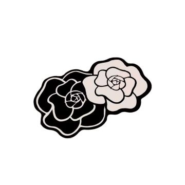 Covoraș de baie alb-negru 60x100 cm Bungari Rose – Foutastic