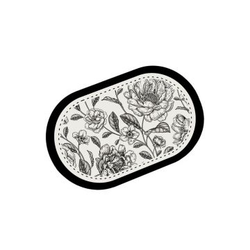 Covoraș de baie alb-negru 60x100 cm Rasse – Foutastic