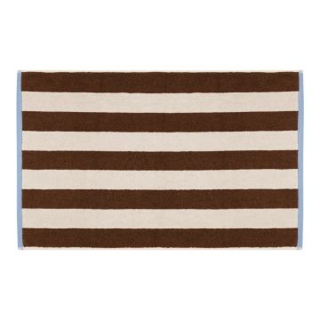 Covoraș de baie maro/crem din material textil 50x80 cm Gobo – noo.ma