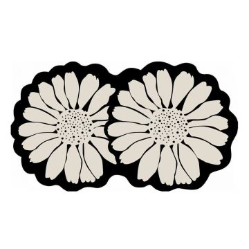 Covoraș de baie negru/crem 70x120 cm Flor Extrana – Foutastic