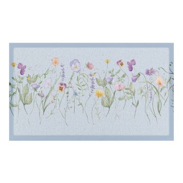 Covoraș de intrare din PVC 40x70 cm Blue Wild Flowers – Artsy Doormats
