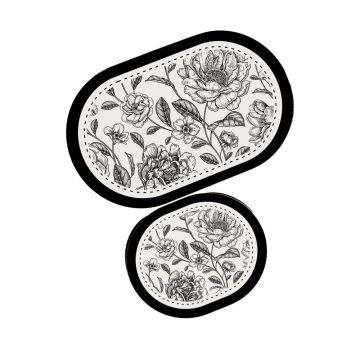 Covorașe de baie alb-negru 2 buc. 60x100 cm Rasse – Foutastic