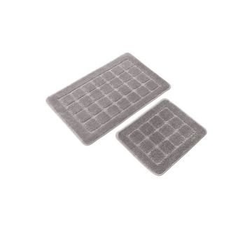 Covorașe de baie gri 2 buc. 50x80 cm Kareli – Foutastic