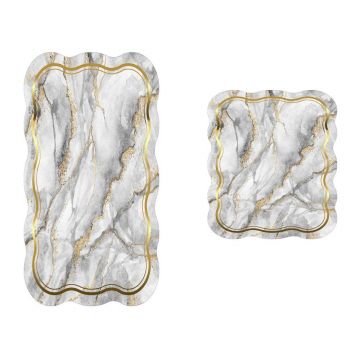 Covorașe de baie gri/aurii 2 buc. 60x100 cm – Foutastic