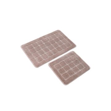 Covorașe de baie maro 2 buc. 50x80 cm Kareli – Foutastic