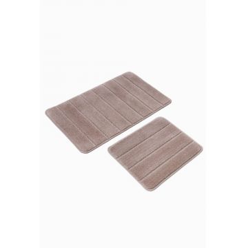 Covorașe de baie maro 2 buc. 50x80 cm Yeni Cizgli – Foutastic