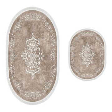 Covorașe de baie taupe 2 buc. 60x100 cm – Foutastic